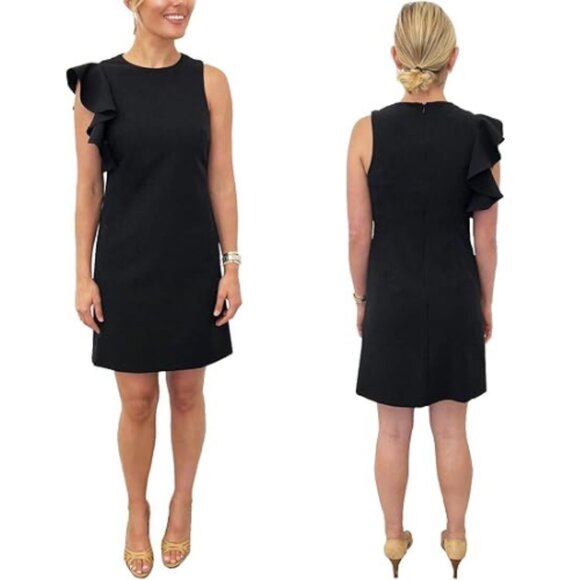 Julia Jordan Women's Aqua One Shoulder Ruffle Sheath Dress Black Size 6 NWT, $99 - Picture 1 of 5